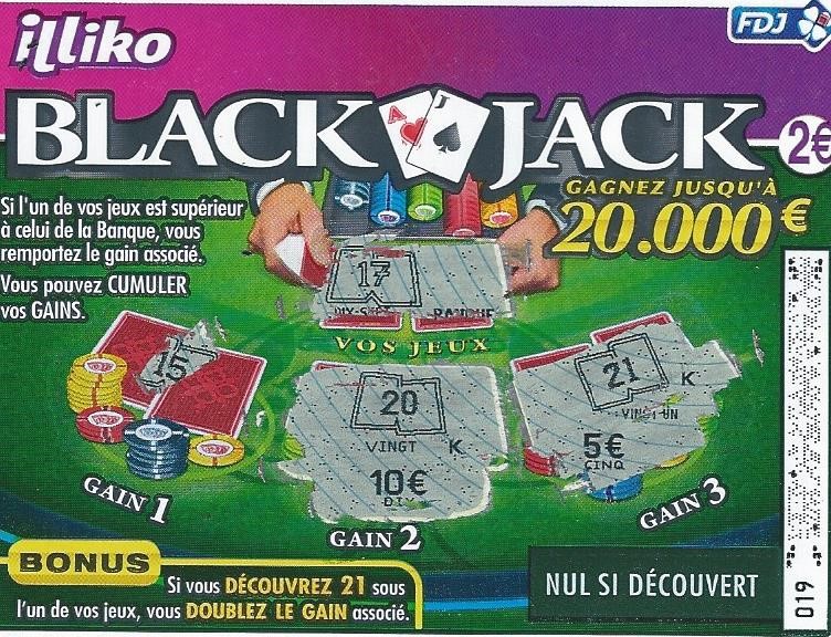 jeu de grattage black jack